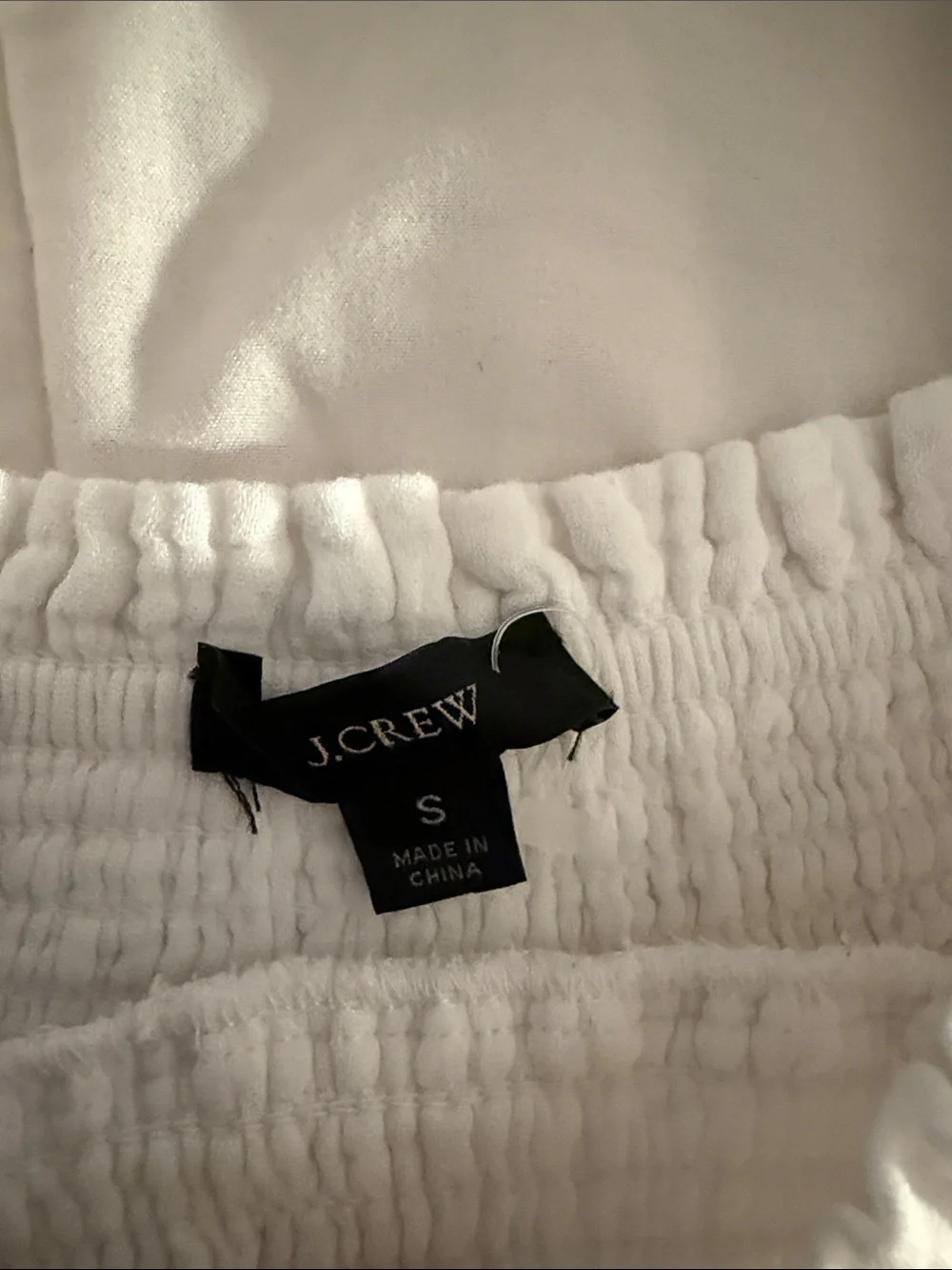 J. Crew White Babydoll Puff Sleeve